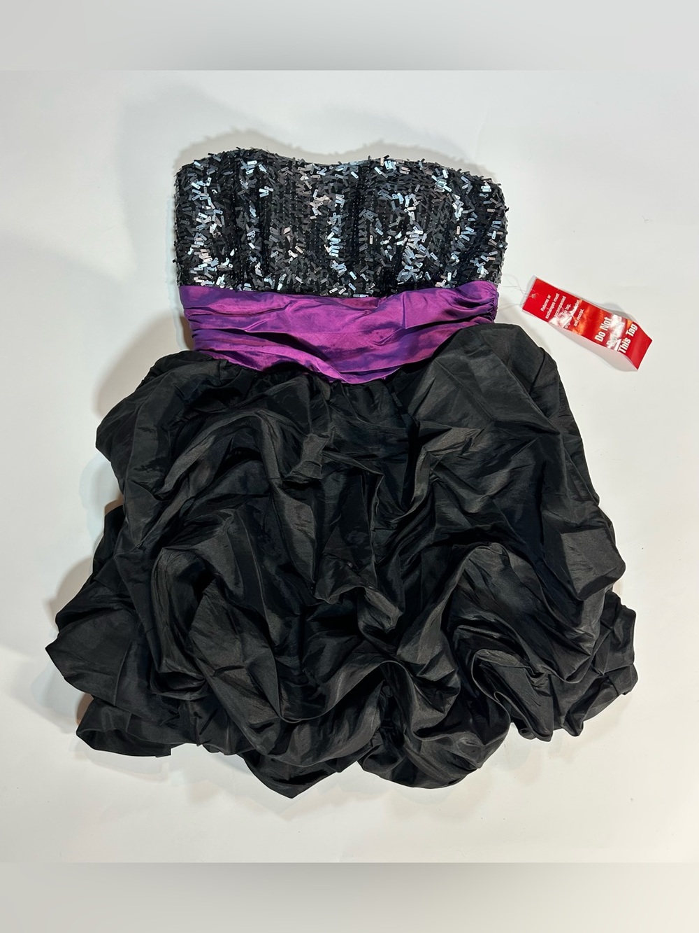 Speechless Black Purple Sequin Strapless Homecoming Dress Juniors 9